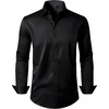 image:imageMens Dress Shirt Long Sleeve Wrinkle Free Stretch Button Down Shirts  Non Iron Regular Fit Solid Color Button Up for Business Casual Wedding Office Work Party Dating Interview Meeting FormalBlack