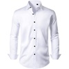 image:imageMens Dress Shirt Long Sleeve Wrinkle Free Stretch Button Down Shirts  Non Iron Regular Fit Solid Color Button Up for Business Casual Wedding Office Work Party Dating Interview Meeting FormalWhite