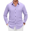 image:imageMens Dress Shirts Long Sleeve Wrinkle Free Business Button Up Shirts  Non Iron Stretch Spread Collar Regular Fit for Business Casual Wedding Office Workwear Dinners Funeral Formal OccasionLavender