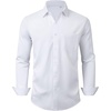 image:imageMens Dress Shirts Wrinkle Free Stretch Long Sleeve Shirt Business Casual  wrinkle free stretch  breathable comfortable  spread collar regular fit  can be worn yearround  business meeting weddingWhite