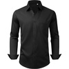 image:imageMens Dress Shirts Wrinkle Free Stretch Long Sleeve Shirt Business Casual  wrinkle free stretch  breathable comfortable  spread collar regular fit  can be worn yearround  business meeting weddingBlack