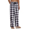image:imageMens Flannel Pajama Pants Plaid Heavyweight Cotton PJs Bottoms Sleepwear  Soft Cozy with Pockets Elastic Waistband Drawstring Adjustable Length Casual Checkered Lounge Pant for Home Holiday DailyWhite Black