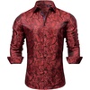 image:imageMens Paisley Dress Shirt Long Sleeve Button Down Floral Shirt Party Wedding  Paisley Pattern Luxury Silk Satin Shiny Wedding Casual Party Club Masquerade Vacation Date Western Cowboy Regular FitRed