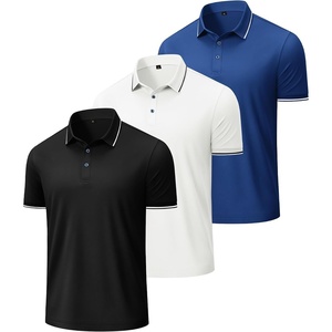 image:imageAlimens amp Gentle 3 Pack Polo Shirts for Men Dry Fit Performance Short Sleeve Moisture Wicking Business Casual Golf ShirtsBlack White Royal Blue