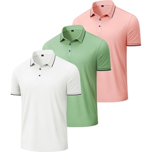 image:imageAlimens amp Gentle 3 Pack Polo Shirts for Men Dry Fit Performance Short Sleeve Moisture Wicking Business Casual Golf ShirtsWhite Pale Green Pink