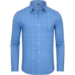 image:imageAlimens amp Gentle 4 Way Stretch Mens Button Down Shirts Plaid Dress Shirt Wrinkle Free Long Sleeve Gingham Shirts04blue Plaid