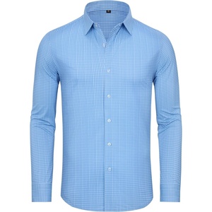 image:imageAlimens amp Gentle 4 Way Stretch Mens Button Down Shirts Plaid Dress Shirt Wrinkle Free Long Sleeve Gingham Shirts05blue Plaid