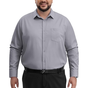 image:imageAlimens amp Gentle Big and Tall Dress Shirts for Men with Pocket2XL6XL BT  4Way StretchWrinkleFreeSoftBreathableBusiness CasualOffice WorkWeddingFormal EventInterviewPolyester SpandexGrey