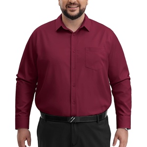 image:imageAlimens amp Gentle Big and Tall Dress Shirts for Men with Pocket2XL6XL BT  4Way StretchWrinkleFreeSoftBreathableBusiness CasualOffice WorkWeddingFormal EventInterviewPolyester SpandexBurgundy