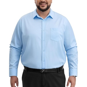 image:imageAlimens amp Gentle Big and Tall Dress Shirts for Men with Pocket2XL6XL BT  4Way StretchWrinkleFreeSoftBreathableBusiness CasualOffice WorkWeddingFormal EventInterviewPolyester SpandexLight Blue
