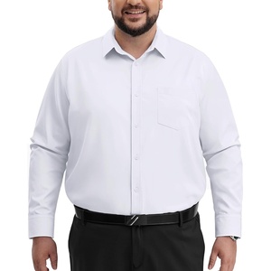 image:imageAlimens amp Gentle Big and Tall Dress Shirts for Men with Pocket2XL6XL BT  4Way StretchWrinkleFreeSoftBreathableBusiness CasualOffice WorkWeddingFormal EventInterviewPolyester SpandexWhite