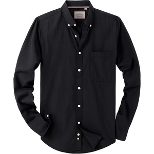 image:imageAlimens amp Gentle Boys Long Sleeve Solid Button Down Oxford Shirt Collared Cotton Top with Chest PocketBlack