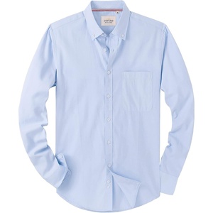 image:imageAlimens amp Gentle Boys Long Sleeve Solid Button Down Oxford Shirt Collared Cotton Top with Chest PocketLight Blue
