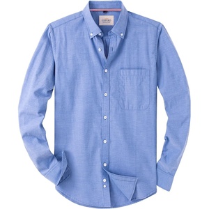 image:imageAlimens amp Gentle Boys Long Sleeve Solid Button Down Oxford Shirt Collared Cotton Top with Chest PocketUltramarine