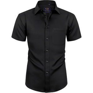 image:imageAlimens amp Gentle Boys Short Sleeve Dress Shirts Wrinkle Free Solid Casual Button Down Shirts with PocketBlack