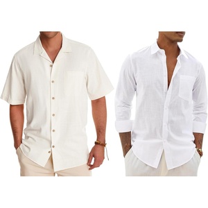 image:imageAlimens amp Gentle Linen Shirts for Men Cotton Casual Summer Beach Vacation Button Down Shirt