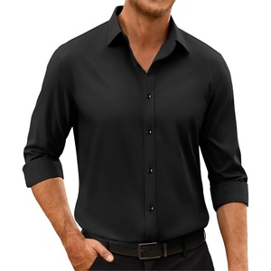 image:imageAlimens amp Gentle Mens Anti Odor Dress Shirts Long Sleeve Wrinkle Free Stretch Button Down Shirt Business Formal WeddingBlack