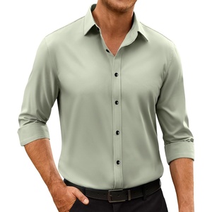 image:imageAlimens amp Gentle Mens Anti Odor Dress Shirts Long Sleeve Wrinkle Free Stretch Button Down Shirt Business Formal WeddingSage Green