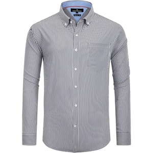 image:imageAlimens amp Gentle Mens Cotton Stripe Button Down Shirts Long Sleeve Regular Fit Dress Shirts