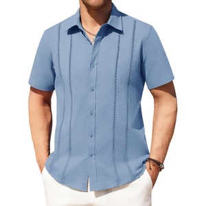 image:imageAlimens amp Gentle Mens Cuban Guayabera Shirts Cotton Linen Short Sleeve Button Down Shirts Casual Summer Beach Camp ShirtGrayish Blue