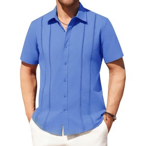 image:imageAlimens amp Gentle Mens Cuban Guayabera Shirts Cotton Linen Short Sleeve Button Down Shirts Casual Summer Beach Camp ShirtRoyal Blue