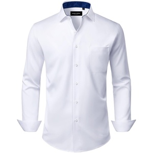image:imageAlimens amp Gentle Mens Dress Shirt Long Sleeve Button Down Shirt with Pocket  Plaid CollarRegular FitBusiness CasualWrinkle FreeButton UpSemi Formal4 Way StretchPartyClubWeddingTravelOfficeWhiteroyal Blue