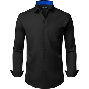 image:imageAlimens amp Gentle Mens Dress Shirt Long Sleeve Button Down Shirt with Pocket  Plaid CollarRegular FitBusiness CasualWrinkle FreeButton UpSemi Formal4 Way StretchPartyClubWeddingTravelOfficeBlackroyal Blue