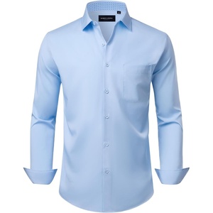 image:imageAlimens amp Gentle Mens Dress Shirt Long Sleeve Button Down Shirt with Pocket  Plaid CollarRegular FitBusiness CasualWrinkle FreeButton UpSemi Formal4 Way StretchPartyClubWeddingTravelOfficeLight Blue