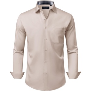 image:imageAlimens amp Gentle Mens Dress Shirt Long Sleeve Button Down Shirt with Pocket  Plaid CollarRegular FitBusiness CasualWrinkle FreeButton UpSemi Formal4 Way StretchPartyClubWeddingTravelOfficeKhaki