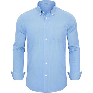 image:imageAlimens amp Gentle Mens Dress Shirts Long Sleeve Lightweight Gingham Shirts Regular Fit Business Casual Plaid Shirt with PocketBlue White plaid