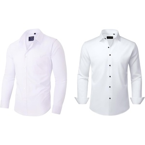 image:imageAlimens amp Gentle Mens Dress Shirts Long Sleeve WrinkleFree Stretch Shirts Solid Formal Button Down Shirt Wedding Dating