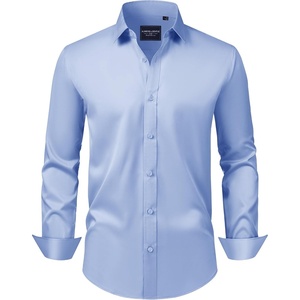 image:imageAlimens amp Gentle Mens Dress Shirts Transitional Weather Long Sleeve Stretch WrinkleFree Button Down TopBlue