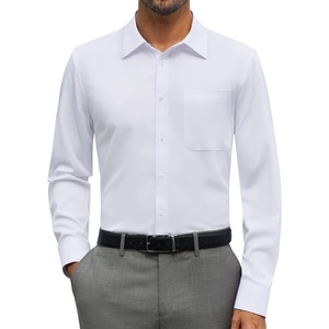 image:imageAlimens amp Gentle Mens Dress Shirts Wrinkle Free Long Sleeve Button Down Shirt Solid Sun Protection Business Shirt with PocketWhite