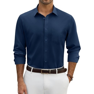 image:imageAlimens amp Gentle Mens Dress Shirts Wrinkle Free Long Sleeve Stretch Button Down Shirt for Business Casual WeddingNavy Blue