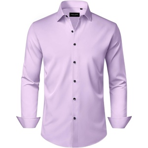 image:imageAlimens amp Gentle Mens Dress Shirts Wrinkle Free Stretch Solid Long Sleeve Button Down Shirt Wedding DatingPink Purple