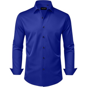 image:imageAlimens amp Gentle Mens Dress Shirts Wrinkle Free Stretch Solid Long Sleeve Button Down Shirt Wedding DatingRoyal Blue