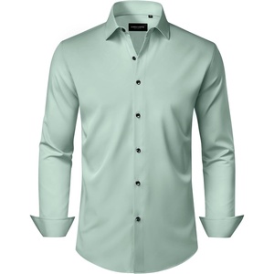 image:imageAlimens amp Gentle Mens Dress Shirts Wrinkle Free Stretch Solid Long Sleeve Button Down Shirt Wedding DatingTurquoise Green