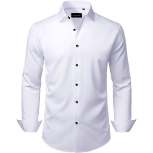 image:imageAlimens amp Gentle Mens Dress Shirts Wrinkle Free Stretch Solid Long Sleeve Button Down Shirt Wedding DatingWhite