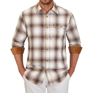 image:imageAlimens amp Gentle Mens Flannel Long Sleeve Shirt Classic Plaid Button Down Shirts Soft Warm Winter Tops with Pocket Work CampKhaki White Plaid