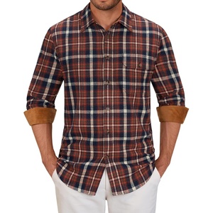 image:imageAlimens amp Gentle Mens Flannel Long Sleeve Shirt Classic Plaid Button Down Shirts Soft Warm Winter Tops with Pocket Work CampOrange Navy Plaid