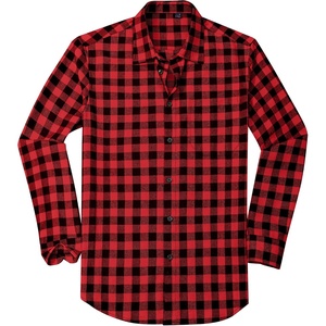 image:imageAlimens amp Gentle Mens Flannel Shirt Long Sleeve Plaid Button Down Shirts Casual Work Soft Tops Family Gathering with PocketRed Black Plaid