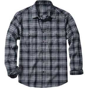 image:imageAlimens amp Gentle Mens Flannel Shirt Long Sleeve Plaid Button Down Shirts Jacket Casual Work Outdoor Camp with PocketsGrey White Plaid