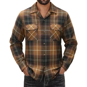 image:imageAlimens amp Gentle Mens Flannel Shirts Long Sleeve Casual Plaid Button Down Shirt Jacket Work Daily Shackets with PocketsCoffee Brown