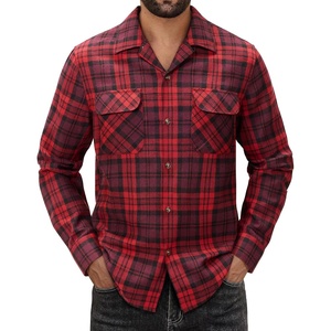 image:imageAlimens amp Gentle Mens Flannel Shirts Long Sleeve Casual Plaid Button Down Shirt Jacket Work Daily Shackets with PocketsRed Black