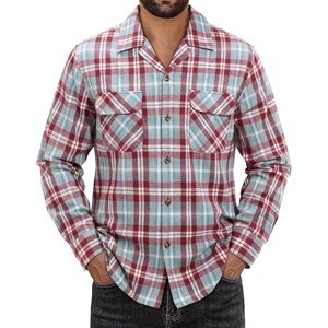 image:imageAlimens amp Gentle Mens Flannel Shirts Long Sleeve Casual Plaid Button Down Shirt Jacket Work Daily Shackets with PocketsRed Blue