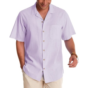 image:imageAlimens amp Gentle Mens Linen Shirts Cotton Hawaiian Shirts Short Sleeve Button Down Shirts Casual Summer Beach TopsLilac