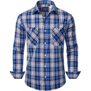 image:imageAlimens amp Gentle Mens Long Sleeve Dress Shirt Button Down Shirts with Pockets Regular Business Office Casual Plaid ShirtBlack Blue Plaid