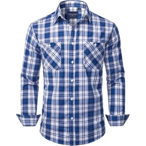 image:imageAlimens amp Gentle Mens Long Sleeve Dress Shirt Button Down Shirts with Pockets Regular Business Office Casual Plaid ShirtNavy Blue Plaid