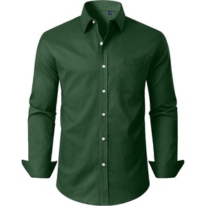 image:imageAlimens amp Gentle Mens Oxford Button Down Shirt with Pocket  Stretch FabricWrinkle FreeRegular FitClassicBusiness CasualWeddingDark Green