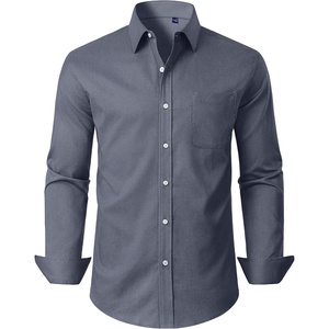 image:imageAlimens amp Gentle Mens Oxford Button Down Shirt with Pocket  Stretch FabricWrinkle FreeRegular FitClassicBusiness CasualWeddingGrey